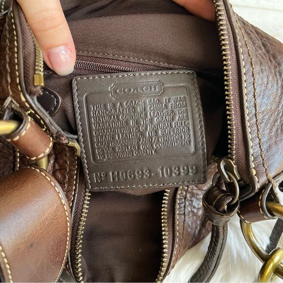 COACH Brown Leather Y2K Chelsea Laced Hobo Crossbody Bleecker Slim Bucket Bag - Picture 12 of 12